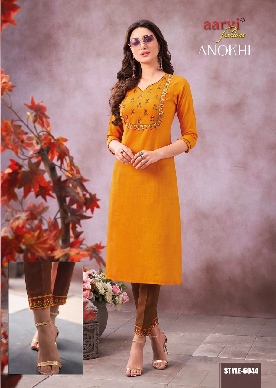 Aarvi Anokhi 2 Fancy Ethnic Wear Designer Kurti With Pant Collection